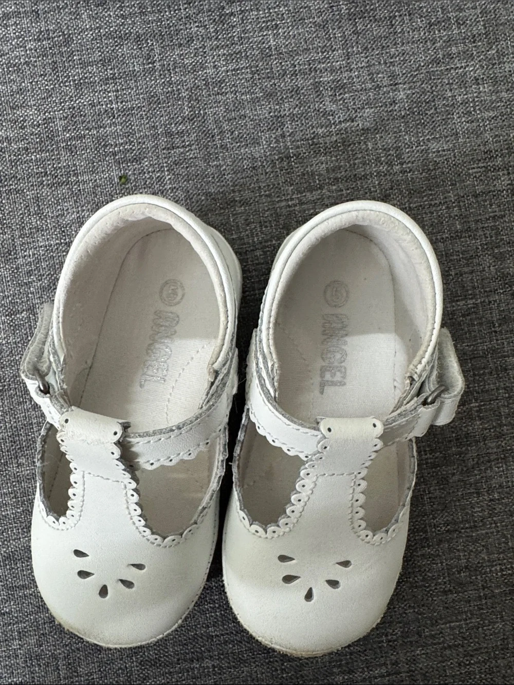 L'Amour White T-Strap Mary Jane Kids Dress Shoes